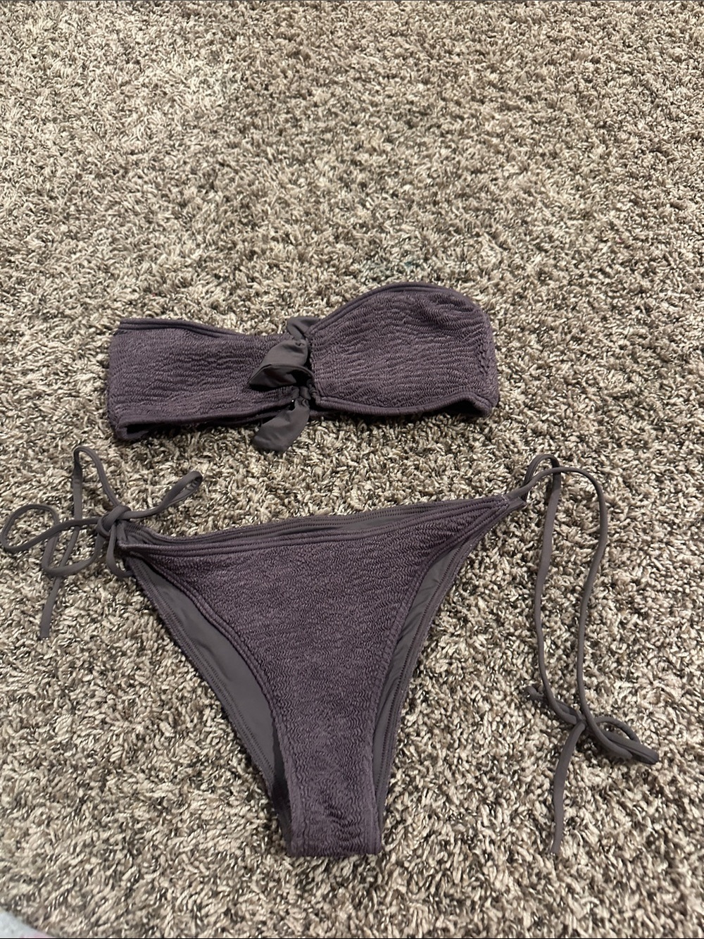 Textured purple Bikini Set Bottom
